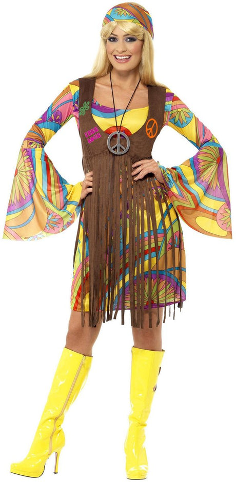 Vegaoo hippie outfit voor dames - verkleedkleding - large l