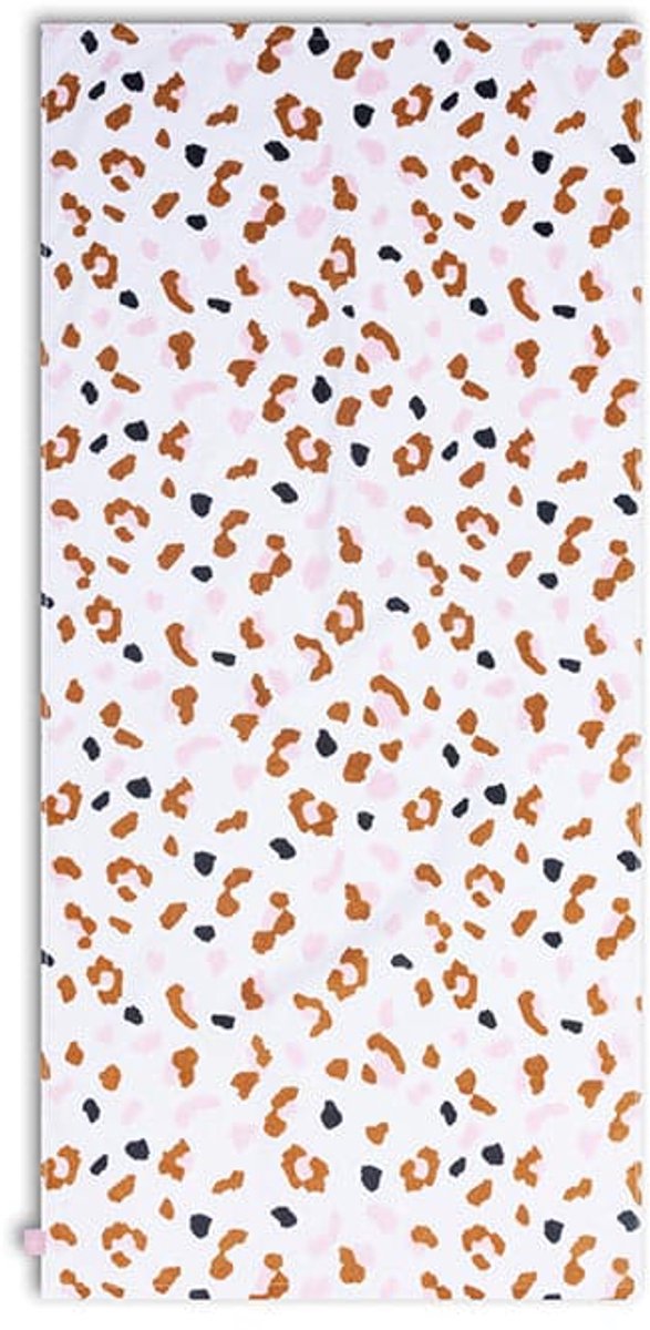 Swim essentials - strandlaken - 135 x 65 cm- handdoek - luipaardprint - 100% katoen - kaki