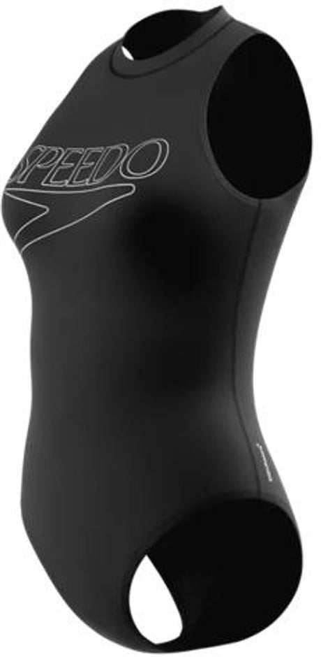 Speedo endurance+ logo hydrasuit 1 piece dames sportbadpak - kleurvast badpak dames - chloorbestendig zwempak dames - sportbadpak dames met ritssluiting - zwart wit - 44