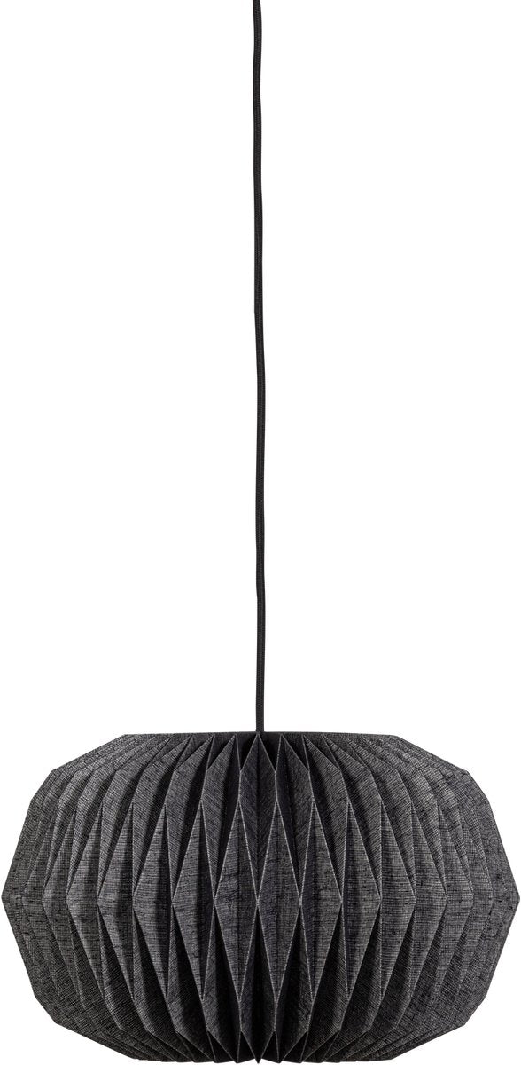 Woood globe hanglamp - papier - naturel zwart - 25x44x44
