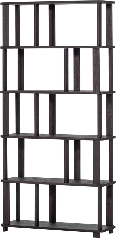 Woood riss boekenkast - eikenhout - mystic brown - 186x90x30