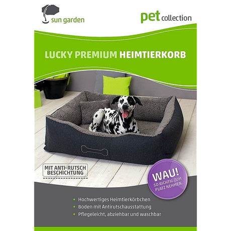 Sun garden luxe hondenmand lucky + kussen 59x67x20cm grijs