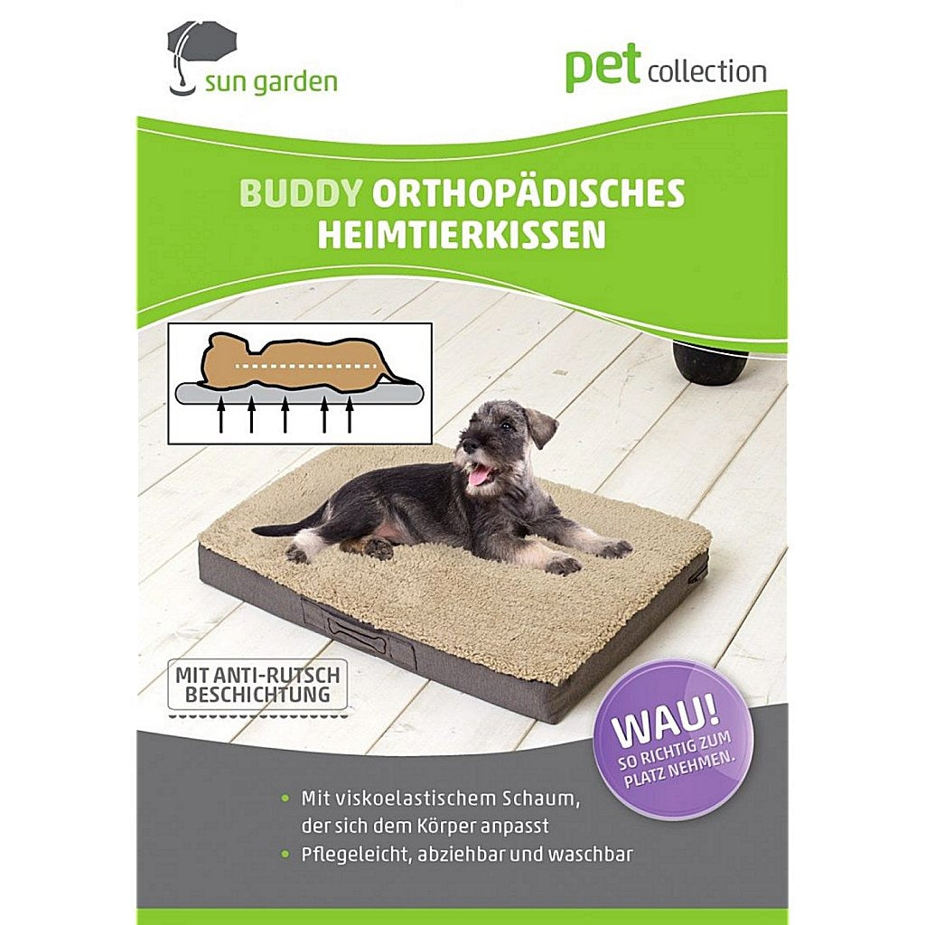 Sun garden sun garden buddy orthopedisch hondenkussen 79x60x8cm grijs antraciet