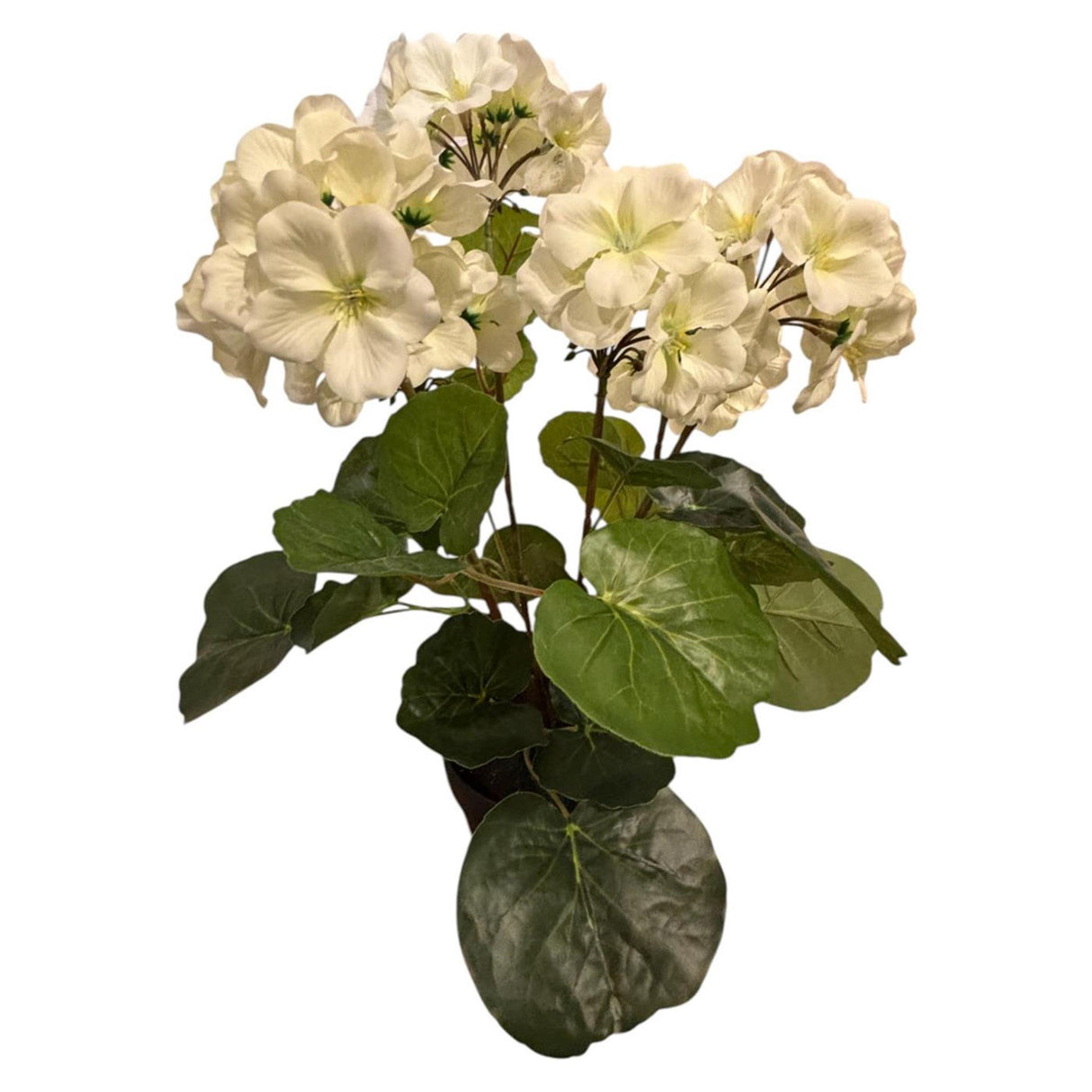 Mansion atmosphere kunstplant pelargonium wit 42cm