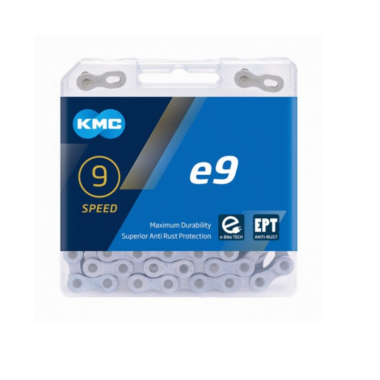 KMC E9 EPT Łańcuch rowerowy 136 Silvers Silver