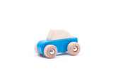Bajo houten pullback auto blauw. 8,7x5,7