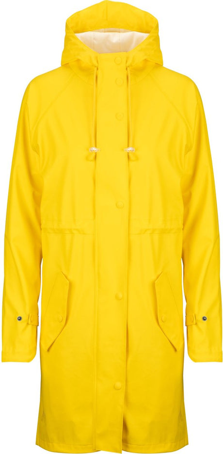 Ralka waterdichte regenjas dames - lange regenjas - geel - maat 44 eu44