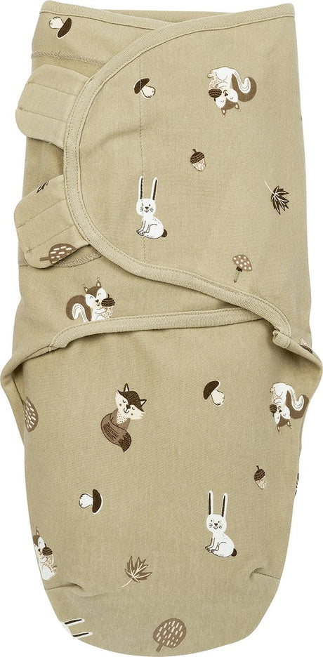 Meyco baby forest animals swaddle inbakerdoek - sand - 4-6 maanden - 1.0 tog