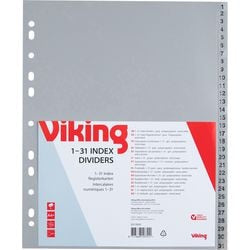 Tabbladen viking pp a4 120micron grijs 1-31 31 gaten