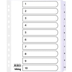 Tabbladen mylar viking karton a4 170g wit 1-10 11 gaten