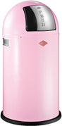 Wesco pushboy prullenbak | 50 liter | metaal - roze | vuilnisbak - made in germany