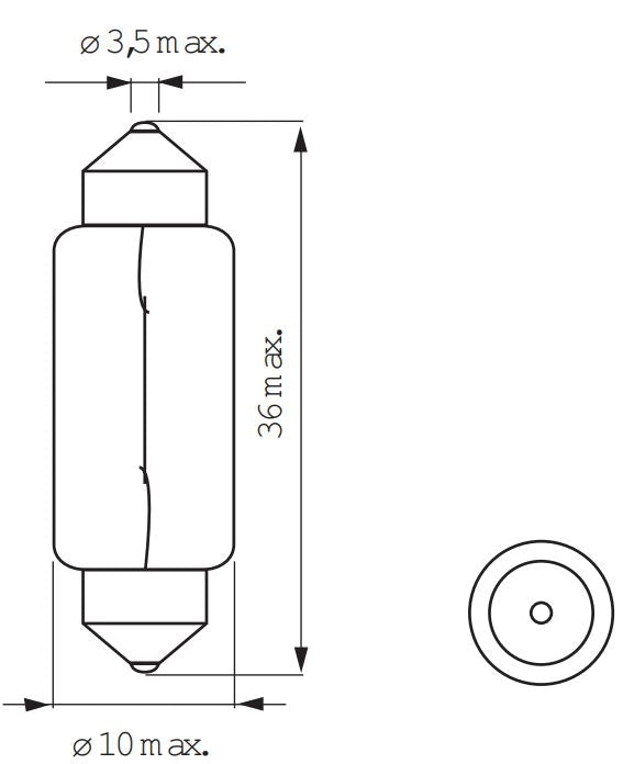 Lámpara Bosma 6V-5W Tube 11x38