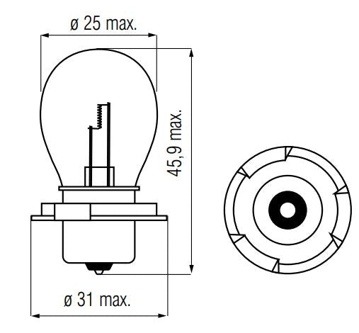 Bosma svetilka 6V-15W p26s