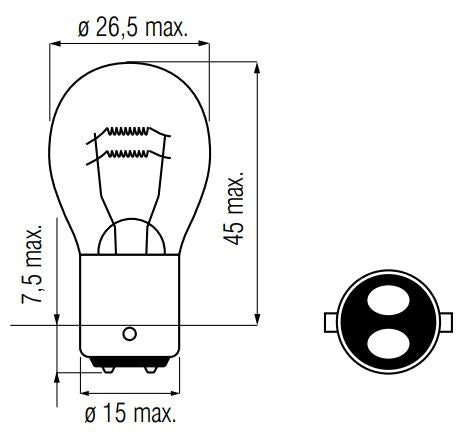 Bosma svetilka 12V-25 25W BAX15D