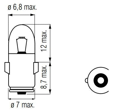 Bosma svetilka 12V-1.2W BA7S