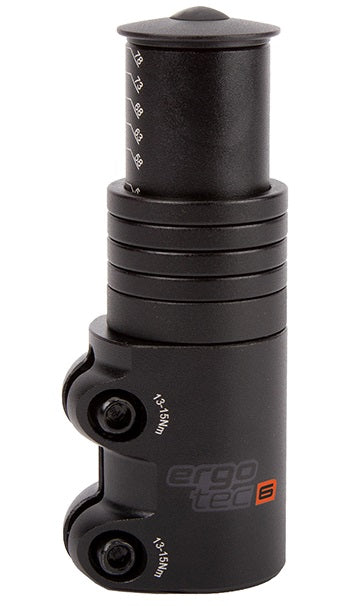 ERGOTEC STEM -Adapter Vorvor Level 6 mit Abstandshaltern 28,6ø 107 mm Matt Schwarz