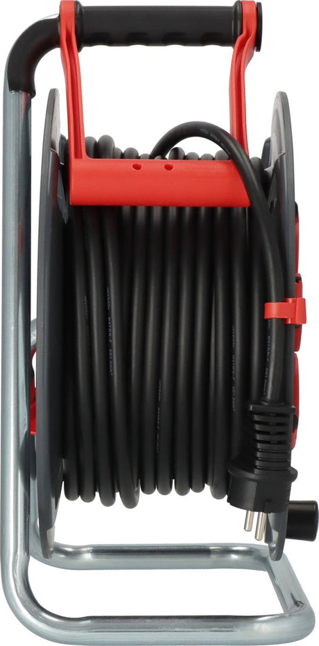 Brennenstuhl professional kabelhaspel 300 ku 2100 (25m kabel in zwart, gemaakt van speciale kunststof, voor gebruik op bouwplaatsen en permanent buitengebruik, made in germany)