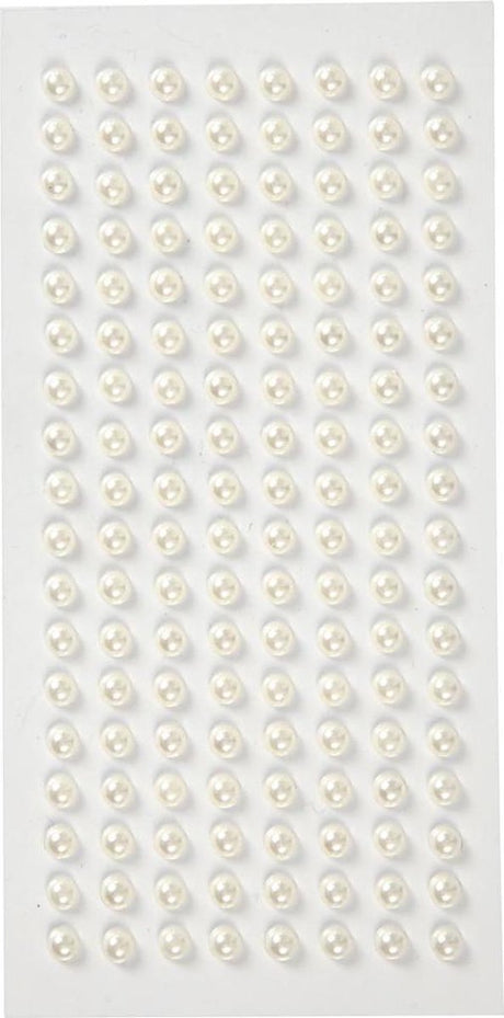 Happy moments halve parels - zelfklevende kralen - parelmoer decoratie - diy halve parels - kleine decoratieve parels - diameter 5 mm - 144 stuks