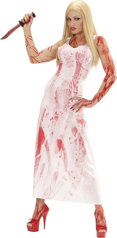 Vegaoo bebloede moordenares halloween kostuum voor vrouwen - verkleedkleding - large l