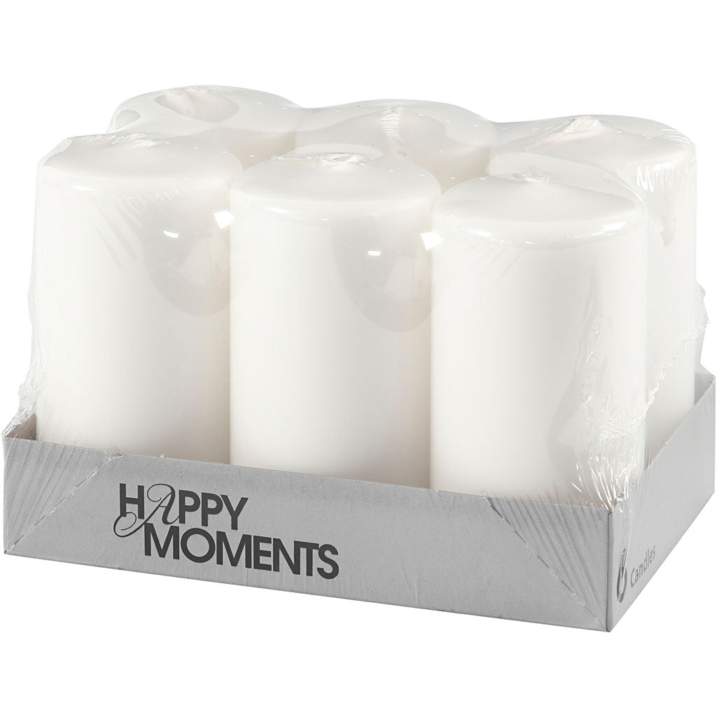 Creativ company http: www.cchobby.nl kaarsen-h-100-mm-d-50-mm-wit-6-stuk-1-doos