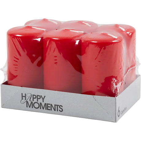 Creativ company kaars h:10 cm rood 6 stuks