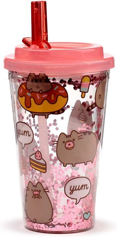 Puckator beker - zooniverse - wilde dieren cartoon - breukbestendig dubbelwandig - poptop cover - ecozen - 500ml