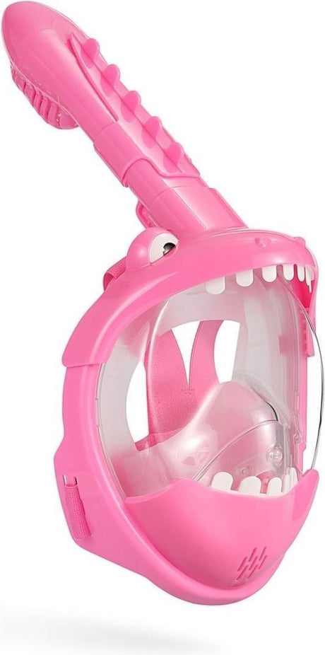 Atlantis crocodile snorkelmasker - snorkel - duikbril - snorkelset - full face masker - kinderen - roze xs