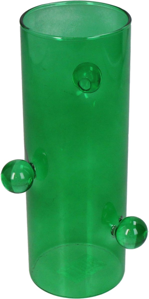 Hd collection vaas glas groen 8,8x8,8x18cm