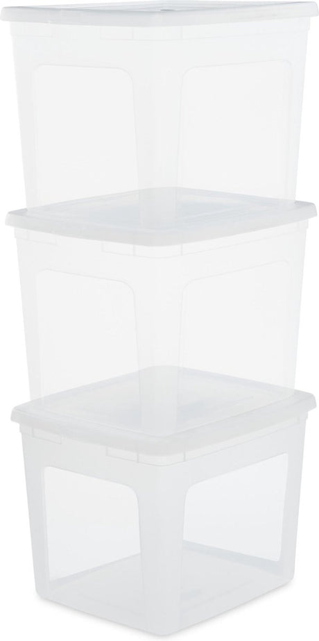 Iris clearbox opbergbox - 30l - kunststof - transparant - set van 3