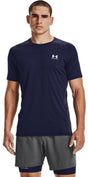 Under armour ua hg armour fitted ss-blu heren sportshirt - midnight navy - wit