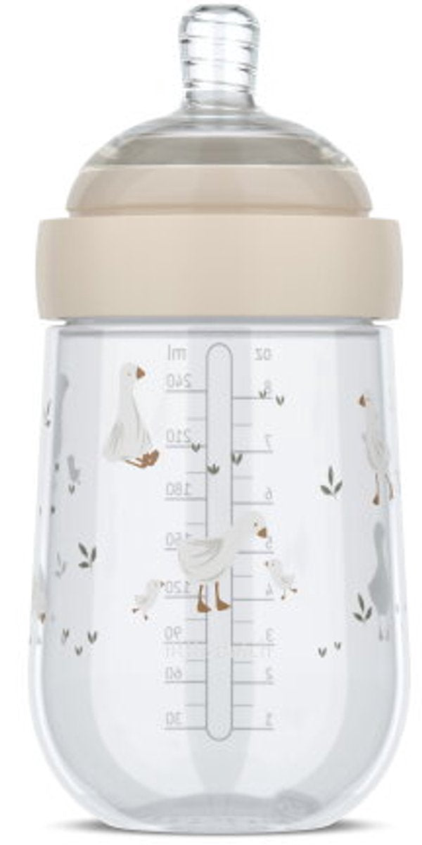 Mepal mio babyfles little dutch - 240 ml - anti-koliek - spiraalontwerp voorkomt verstopping - siliconen van medische kwaliteit - little goose