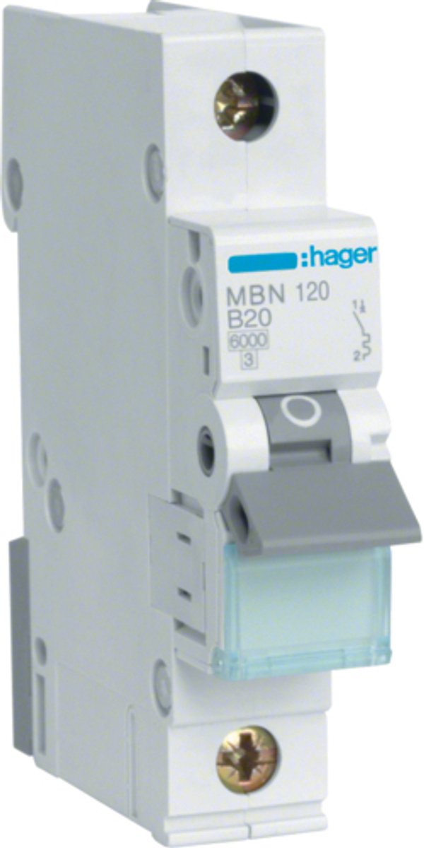 Hager mbn120 zekeringautomaat 1-polig 20 a