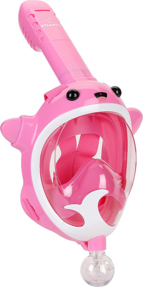Atlantis full face mask whale - snorkelmasker met waterpistoolfunctie - kinderen - roze xs