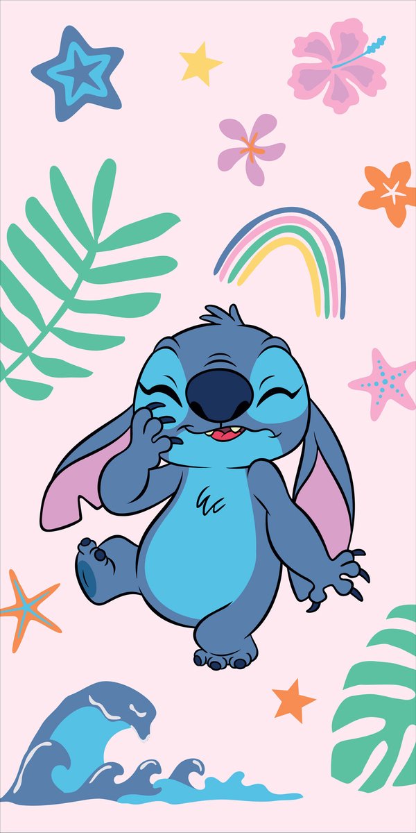 Disney lilo stitch strandlaken rainbow - 70 x 140 cm - katoen