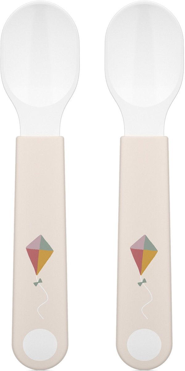 Mepal mio oefenlepel - set van 2 - goede grip - kinderservies - sunshine rainbow