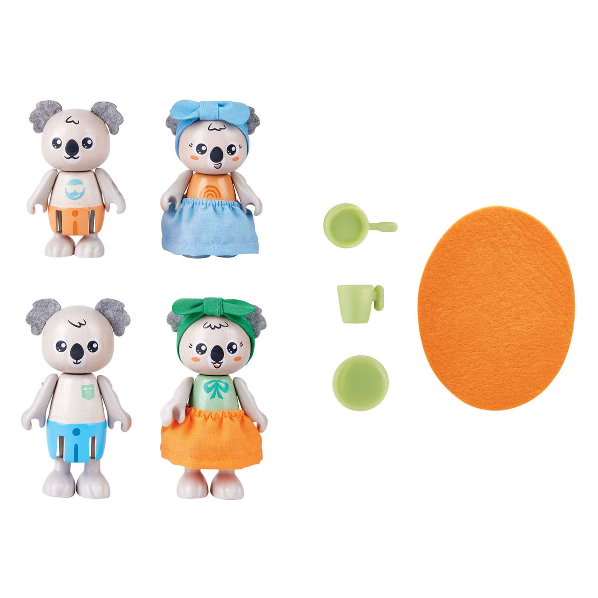 Hape houten olifantenfamilie - 4st.