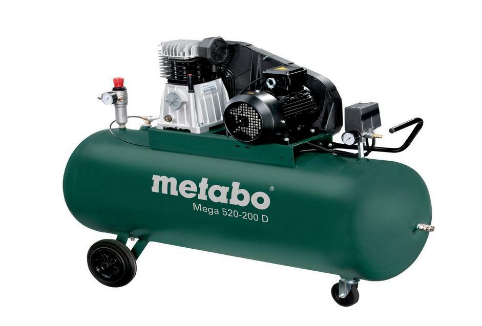 Metabo megacompressor 520-200 d 400v 200l 10bar 370l min olie