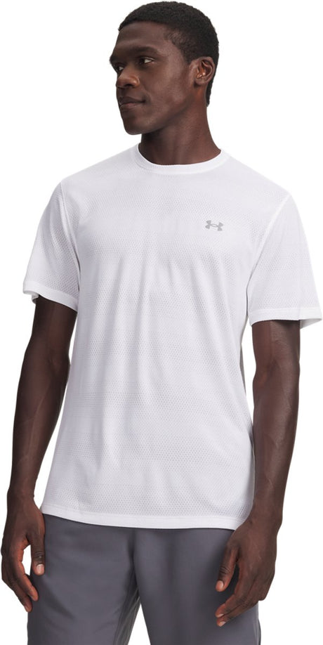 Under armour ua velociti ss-wht heren sportshirt - wit - reflective
