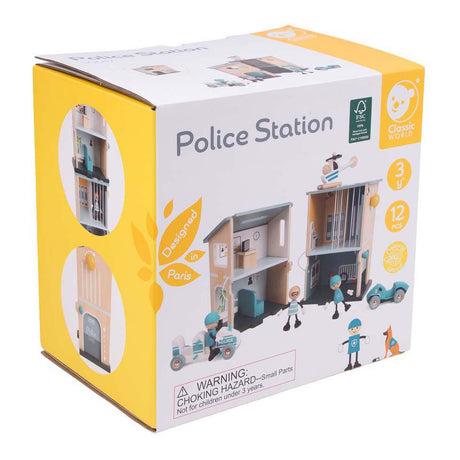 Classic world houten politiebureau speelset voor kinderen.
