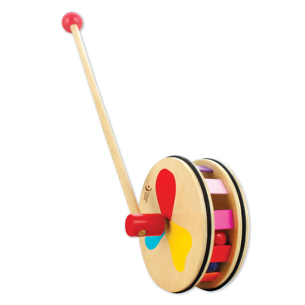 Classic World World Wooden push figure Rainbow wheel