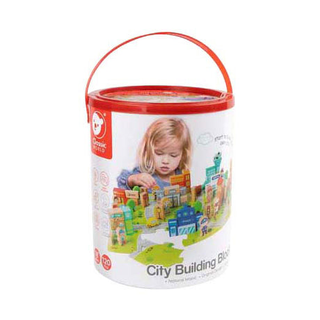 Classic world houten blokken stad, 120dlg.
