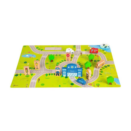 Classic world houten blokken stad, 120dlg. afmeting artikel: 64 x 43 x 15,5 cm