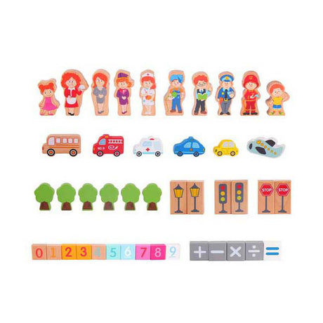 Classic world houten blokken stad, 120dlg. afmeting artikel: 64 x 43 x 15,5 cm