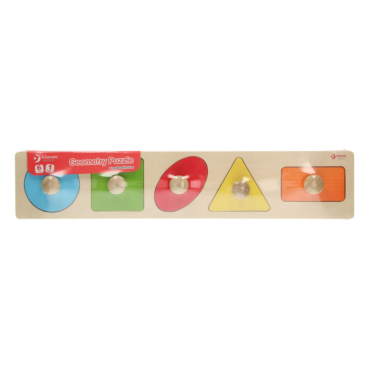 Klassiske World Wooden Nick Puzzle Forms, 5 ..