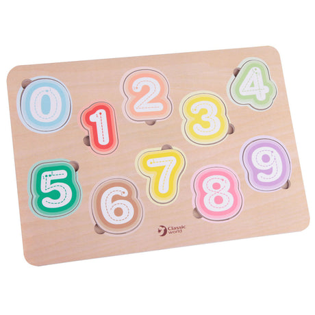 Classic world houten puzzel cijfers educatief speelgoed leren tellen.