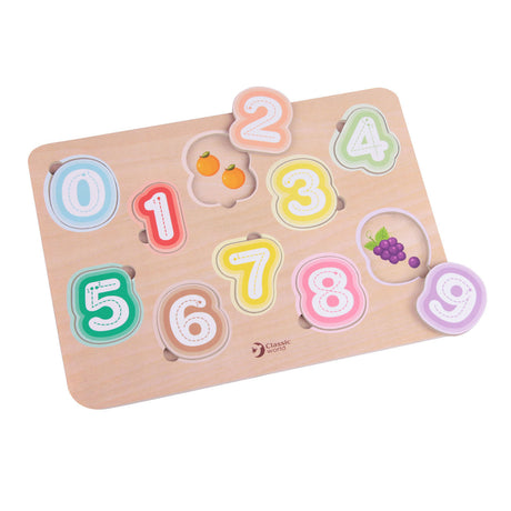 Classic world houten puzzel cijfers educatief speelgoed leren tellen.