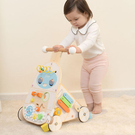 Classic world houten baby loopwagen - educatief speelgoed multicolor.