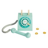 Classic World World Wooden Retro Phone Turquoise