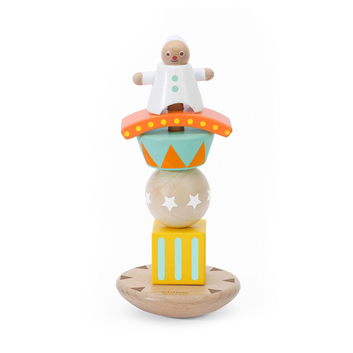 Classic world houten stapel en balansspel clown, 6dlg.