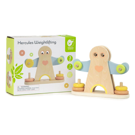 Classic world houten weegschaal hercules educatief speelgoed 7-delig.